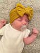 Ziggle turban traka za decu i bebe sa mašnom Senf